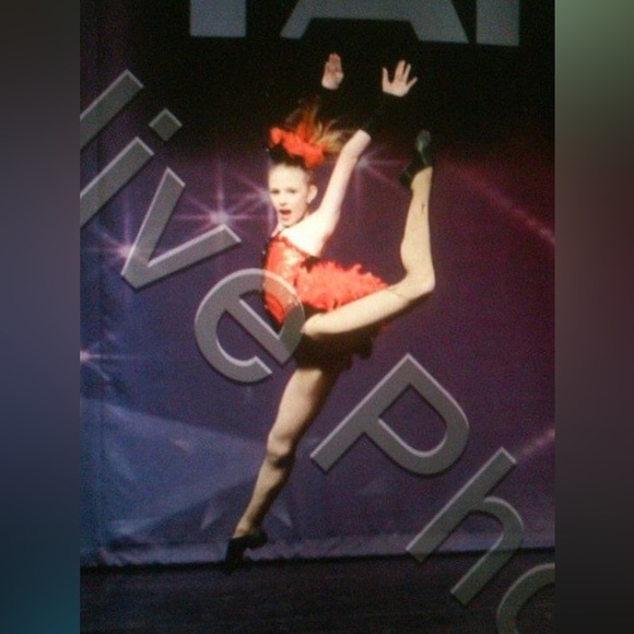 Other - Red and black dance costume with feathers